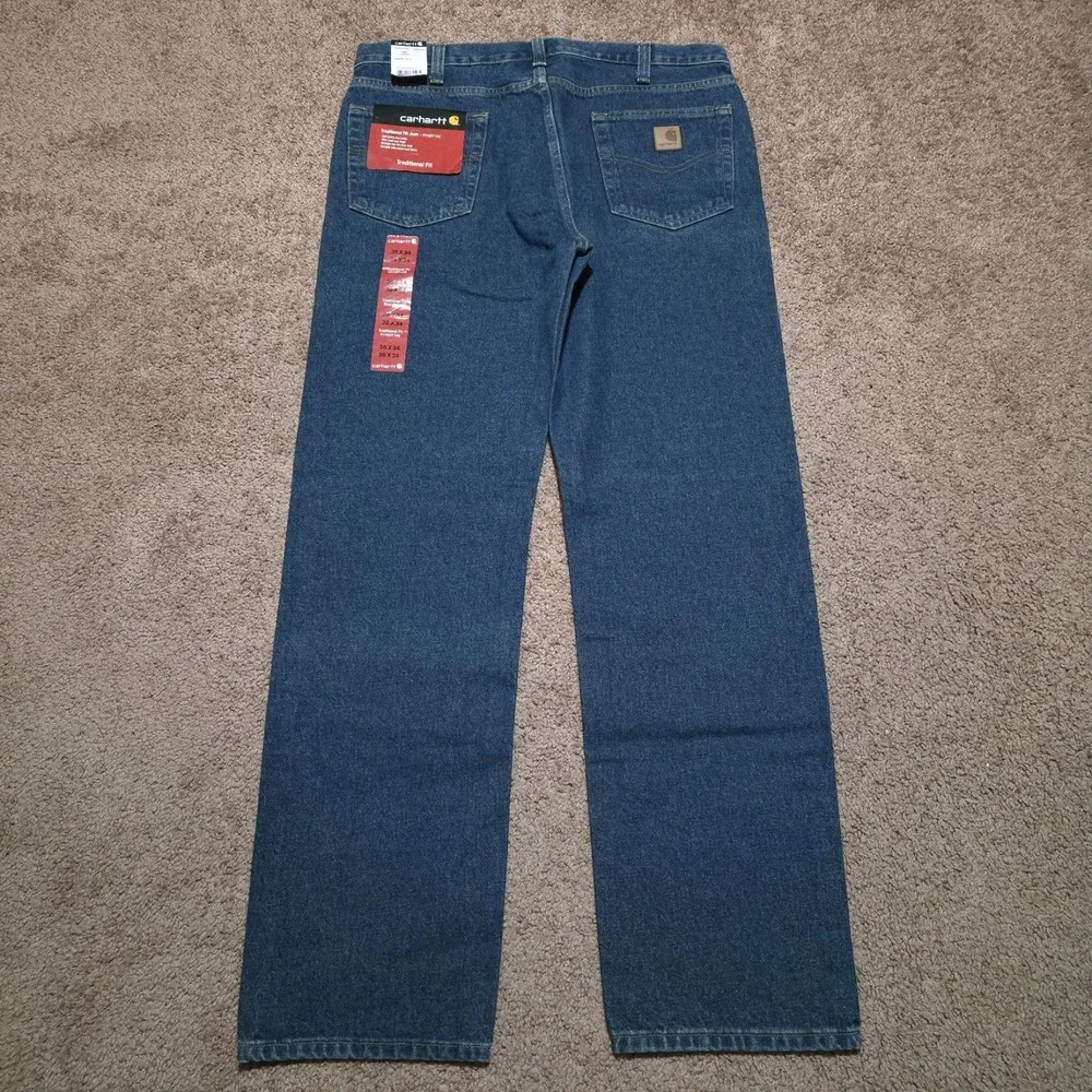 Carhartt B480 Blue Denim Jeans Size 36 x 34‎ Traditional Fit Striaght Leg New